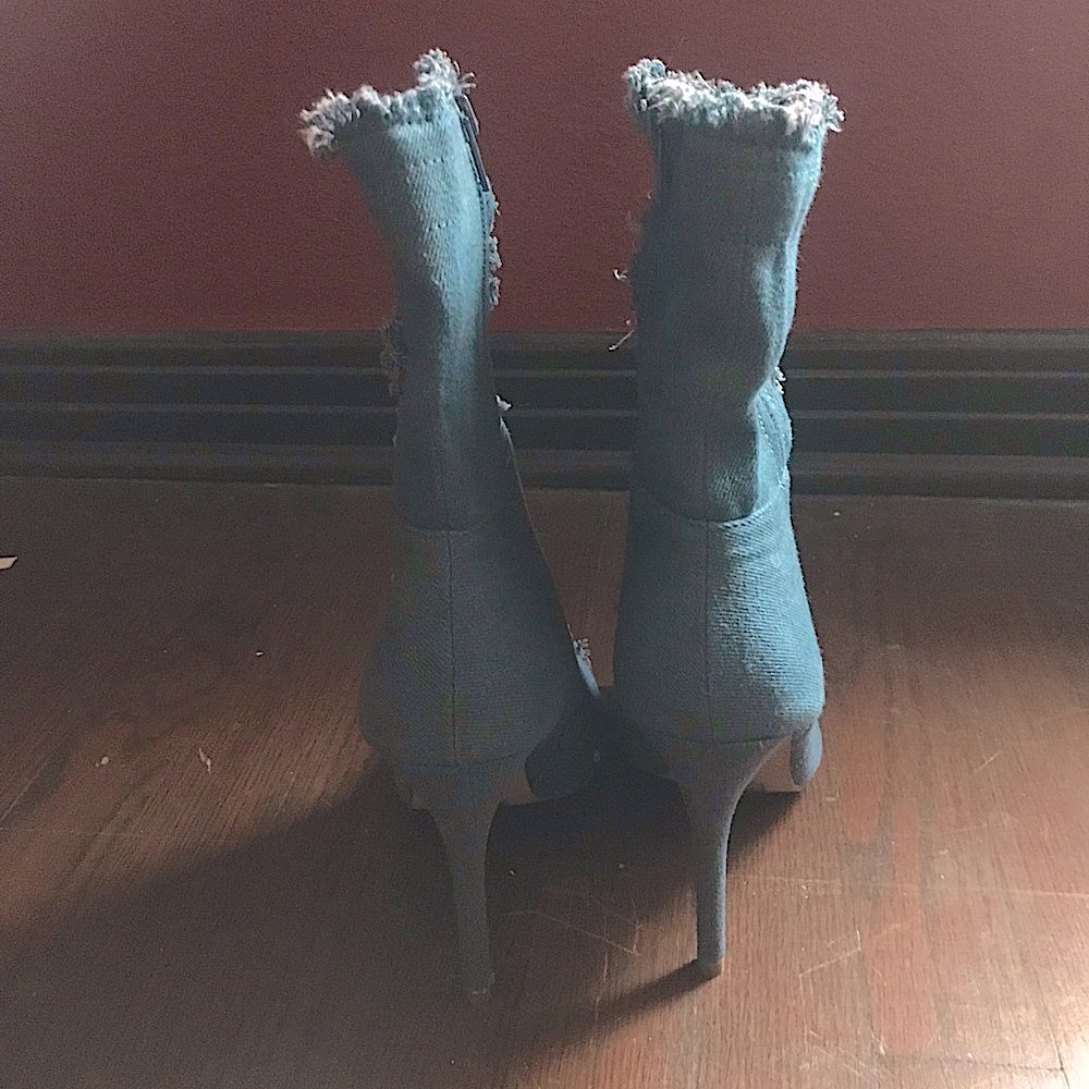 Brand new denim heel distressed heels - Picture 6 of 8